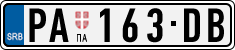 License plate of Serbia, Cars