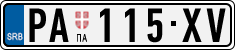 License plate of Serbia, Cars