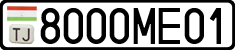 License plate of Tajikistan, Private owners (2009)