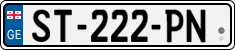 License plate of Georgia, Cars (2014)
