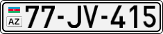License plate of Azerbaijan, Cars