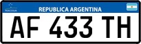 License plate of Argentina, Cars (Mercosur, AB 123 CD)