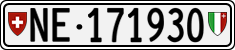 License plate of Switzerland, Cars
