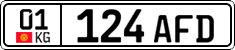 License plate of Kyrgyzstan, Private owners (2016)