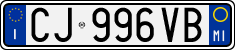 License plate of Italy, Cars (1994 year series)