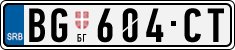 License plate of Serbia, Cars