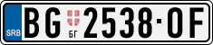 License plate of Serbia, Cars