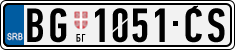 License plate of Serbia, Cars