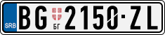 License plate of Serbia, Cars
