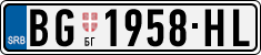 License plate of Serbia, Cars