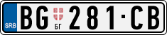 License plate of Serbia, Cars