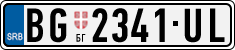 License plate of Serbia, Cars