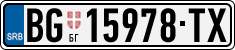 License plate of Serbia, Cars