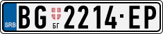 License plate of Serbia, Cars