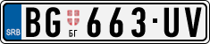 License plate of Serbia, Cars