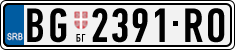 License plate of Serbia, Cars