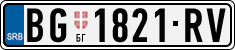 License plate of Serbia, Cars