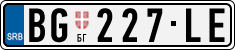 License plate of Serbia, Cars