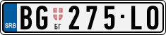 License plate of Serbia, Cars