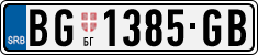 License plate of Serbia, Cars