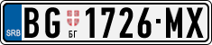 License plate of Serbia, Cars