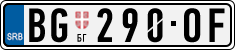 License plate of Serbia, Cars