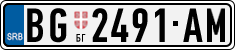 License plate of Serbia, Cars