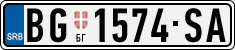 License plate of Serbia, Cars