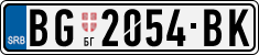 License plate of Serbia, Cars