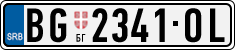 License plate of Serbia, Cars