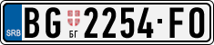 License plate of Serbia, Cars
