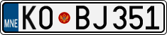 License plate of Montenegro, Cars