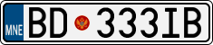 License plate of Montenegro, Vanity Plates
