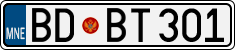 License plate of Montenegro, Cars
