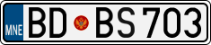 License plate of Montenegro, Cars
