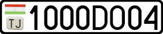 License plate of Tajikistan, Private owners (2009)