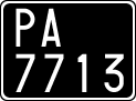 License plate of Italy, Cars (1927 year series)