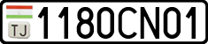 License plate of Tajikistan, Private owners (2009)