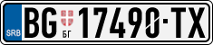 License plate of Serbia, Cars