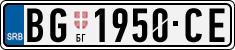 License plate of Serbia, Cars