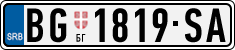 License plate of Serbia, Cars