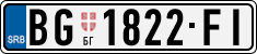 License plate of Serbia, Cars