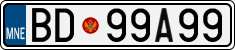 License plate of Montenegro, Vanity Plates