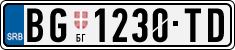 License plate of Serbia, Cars