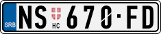 License plate of Serbia, Cars