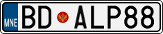 License plate of Montenegro, Vanity Plates