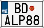 License plate of Montenegro, Vanity Plates