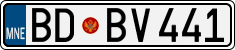 License plate of Montenegro, Cars
