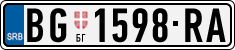 License plate of Serbia, Cars