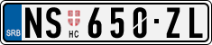 License plate of Serbia, Cars